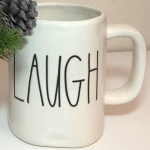 Rae Dunn “LAUGH” Mug Coffee Tea Cream Ivory White